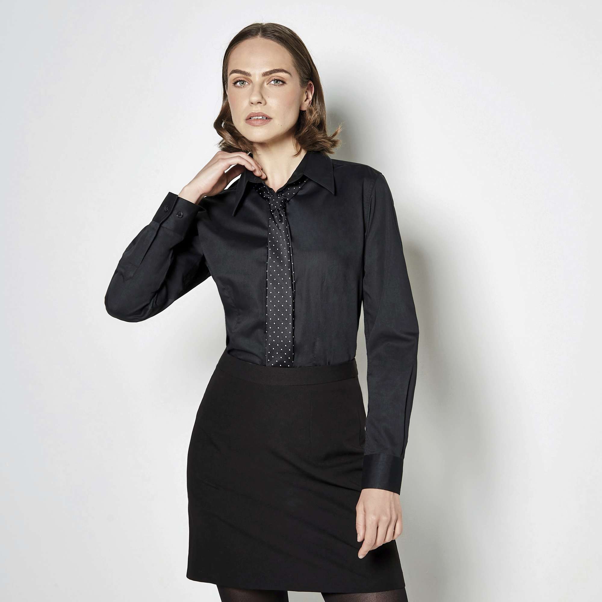 Bargear Women´s Tailored Fit Shirt Long Sleeve Black 34 (XS/8) (K738)