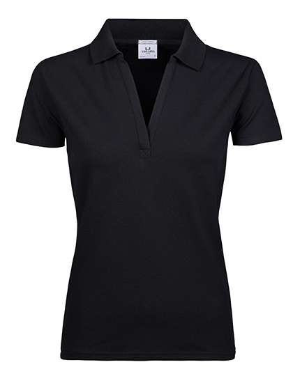 Tee Jays Women´s Luxury Stretch V-Neck Polo Black M (TJ1409)