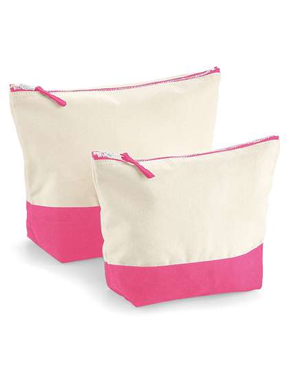 Westford Mill Dipped Base Canvas Accessory Bag Natural/True Pink M (19 x 18 x 9 cm) (WM544)