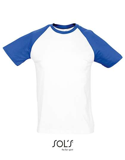 SOL´S Raglan T-Shirt Funky 150 White/Royal Blue 241 3XL (L140)