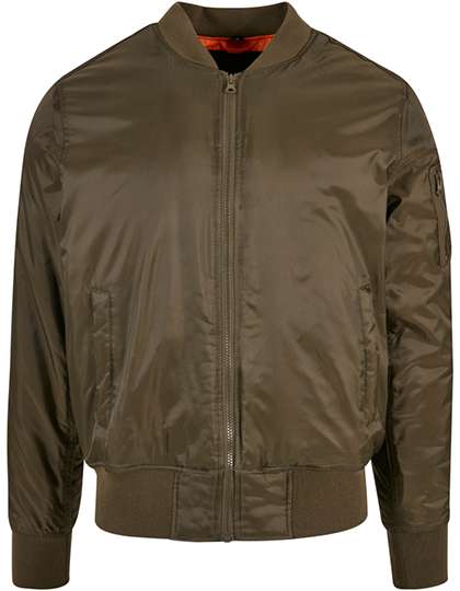 Build Your Brand Bomber Jacket Dark Olive L (BY030)