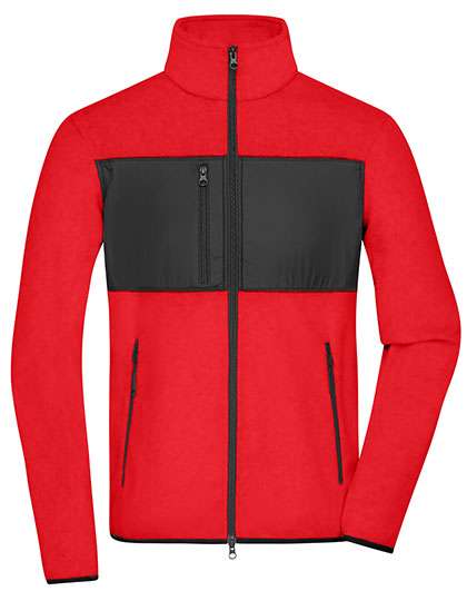 James&Nicholson Men´s Fleece Jacket Red/Black XXL (JN1312)