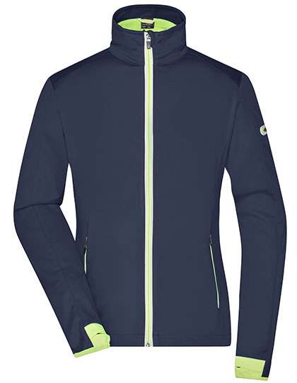 James&Nicholson Ladies´ Sports Softshell Jacket Navy/Bright Yellow S (JN1125)