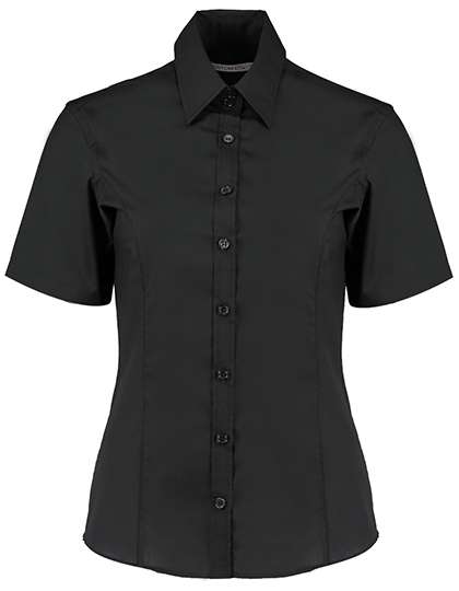 Kustom Kit Women´s Tailored Fit Business Shirt Short Sleeve Black 40 (L/14) (K742F)