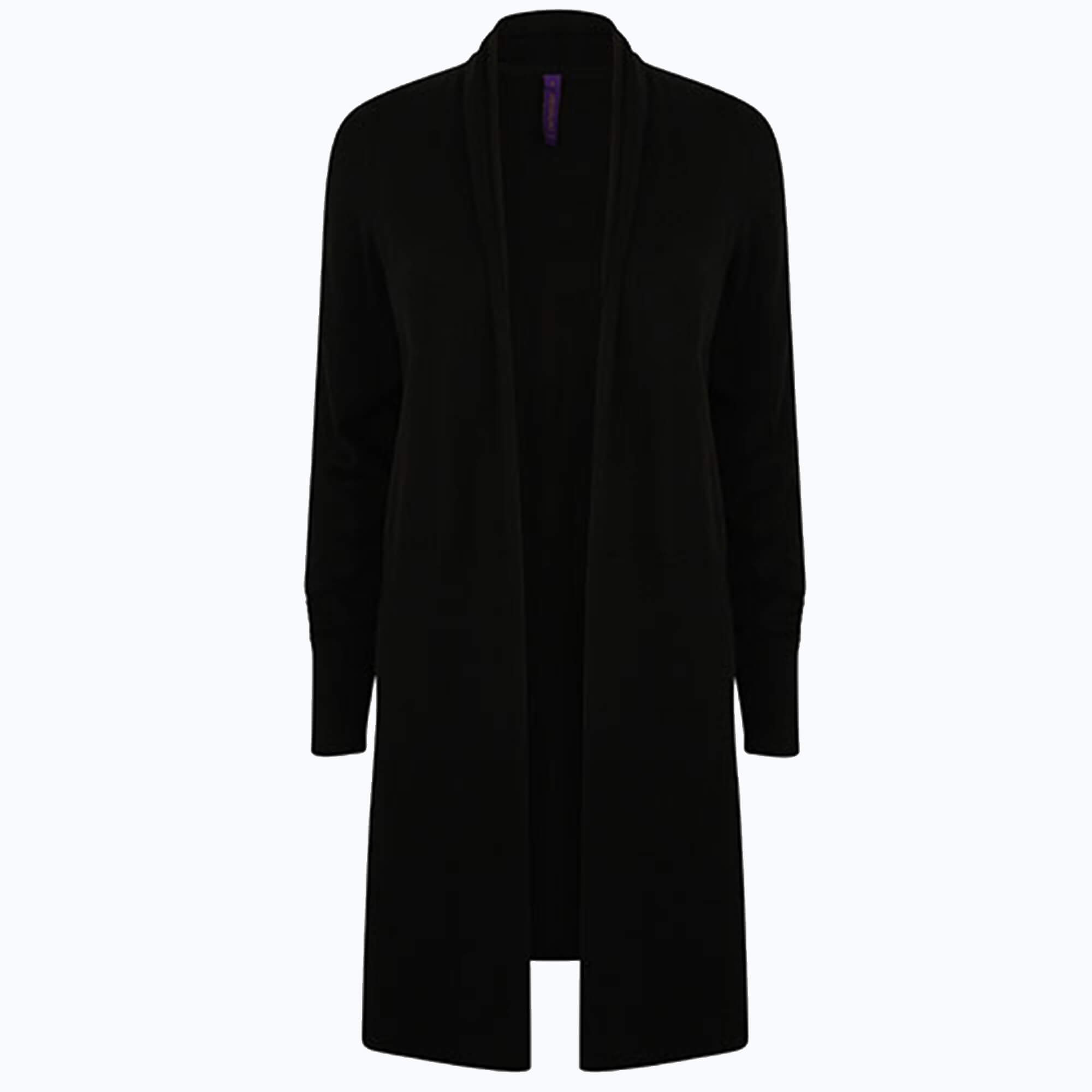 Henbury Ladies´ Longline Open Cardigan Black 4XL (W719)