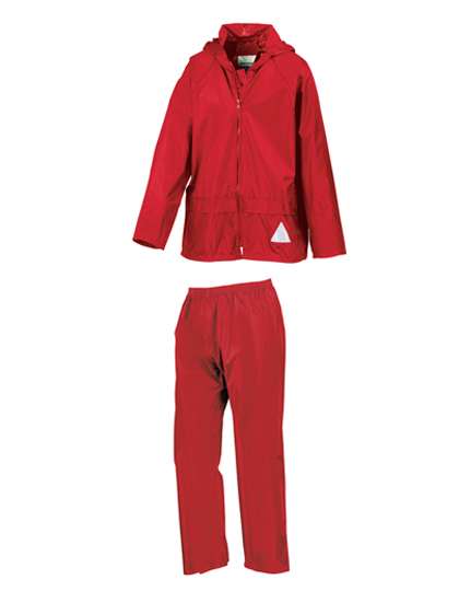 Result Junior Waterproof Jacket & Trouser Set Red M (7-8) (RT95J)