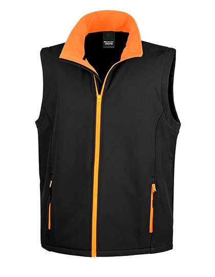 Result Core Printable Soft Shell Bodywarmer Black/Orange XL (RT232)