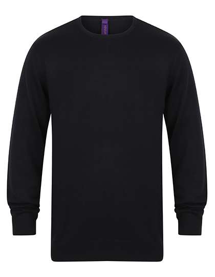 Henbury Men´s Lightweight Crew Neck Jumper Navy L (W725)