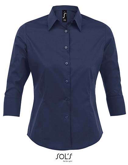 SOL´S Women´s Stretch-3/4-Sleeve Blouse Effect Dark Blue XL (L631)