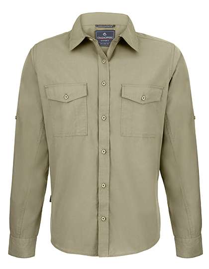 Craghoppers Expert Expert Kiwi Long Sleeved Shirt Pebble XL (CES001)