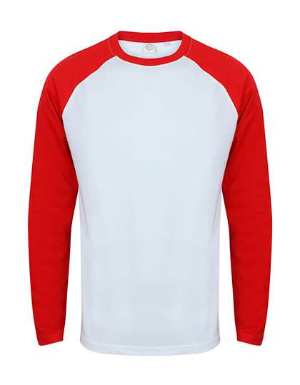 SF Men Men´s Long Sleeved Baseball T White/Red M (SFM271)