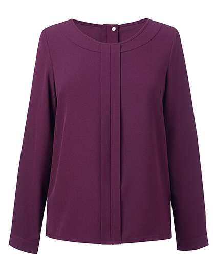 Brook Taverner Women´s Roma Long Sleeve Blouse Burgundy 6 (34) (BR802)