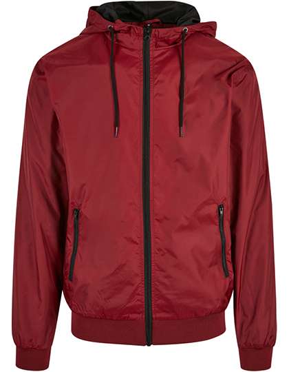 Build Your Brand Windrunner Jacket Burgundy/Black S (BY016)