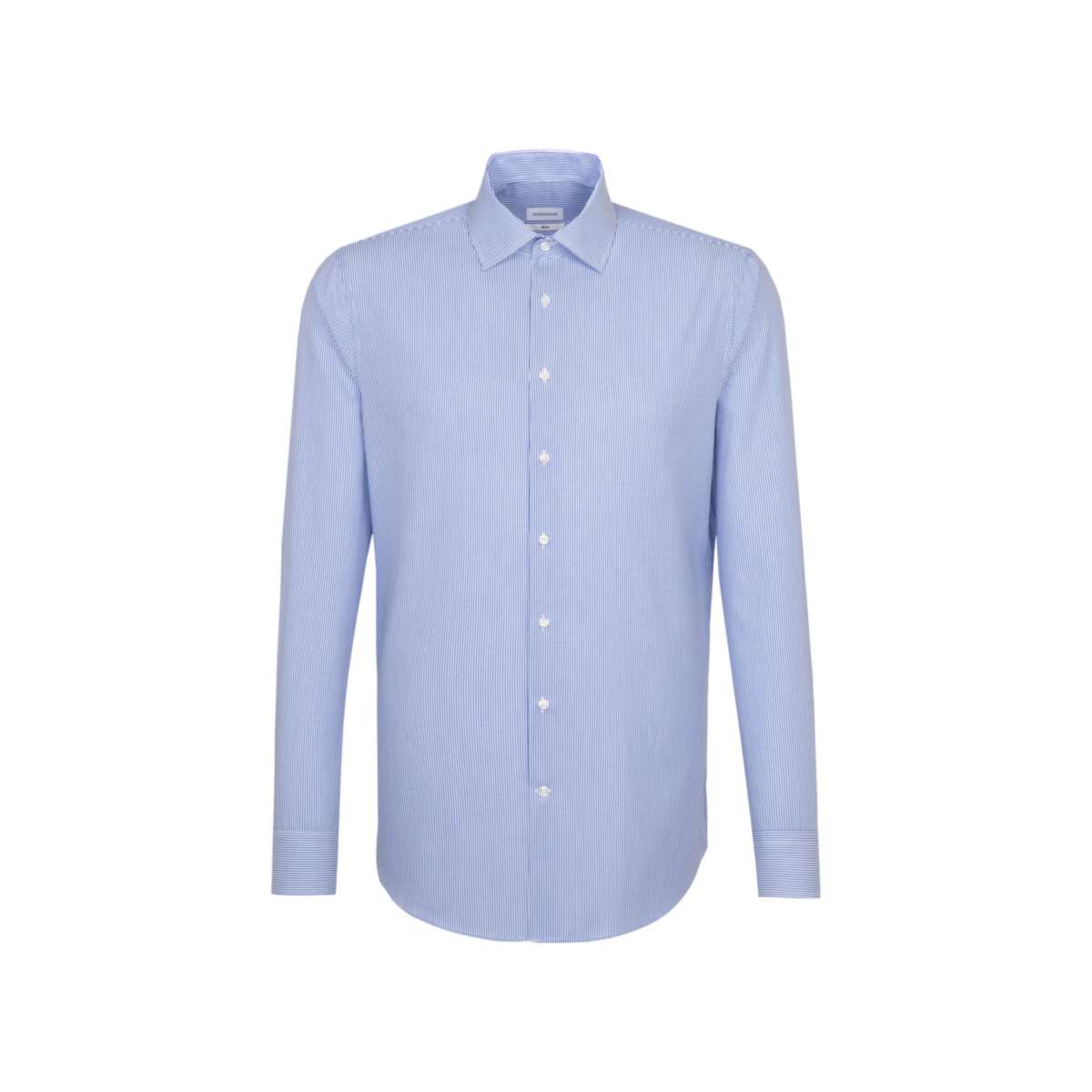 Seidensticker Men´s Shirt Slim Fit Check/Stripes Long Sleeve Check Light Blue - White 36 (SN693600)