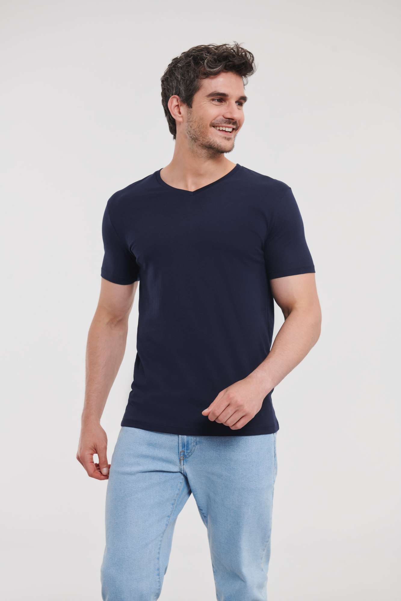 Russell Pure Organic Men´s Pure Organic V-Neck Tee French Navy S (Z103M)