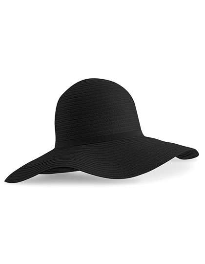 Beechfield Marbella Wide-Brimmed Sun Hat Black One Size (CB740)