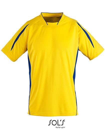 SOL´S Kids´ Short Sleeve Shirt Maracana 2 Lemon/Royal Blue 6 Jahre (116) (LT01639)