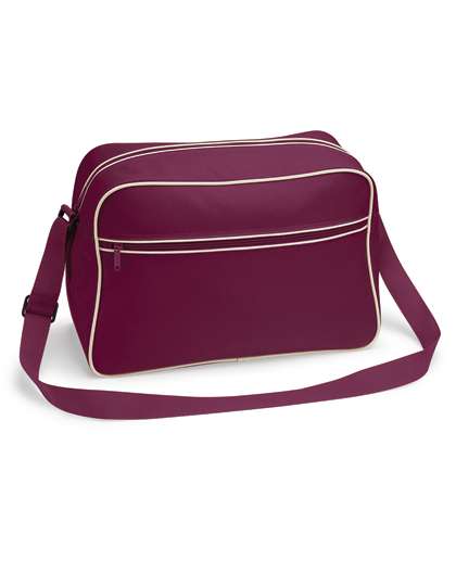 BagBase Retro Shoulder Bag Burgundy/Sand 40 x 28 x 18 cm (BG14)