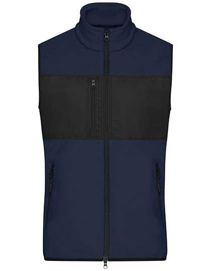 James&Nicholson Men´s Fleece Vest Navy/Black L (JN1310)