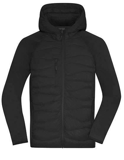 James&Nicholson Men´s Hybrid Jacket Black/Black S (JN1330)