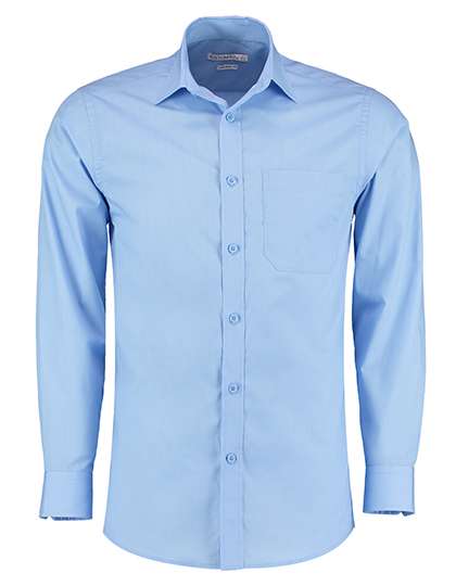 Kustom Kit Men´s Tailored Fit Poplin Shirt Long Sleeve Light Blue 45/46 (18) (K142)