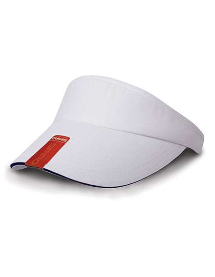 Result Headwear Herringbone Sun Visor With Sandwich Peak White/Navy One Size (RH48)