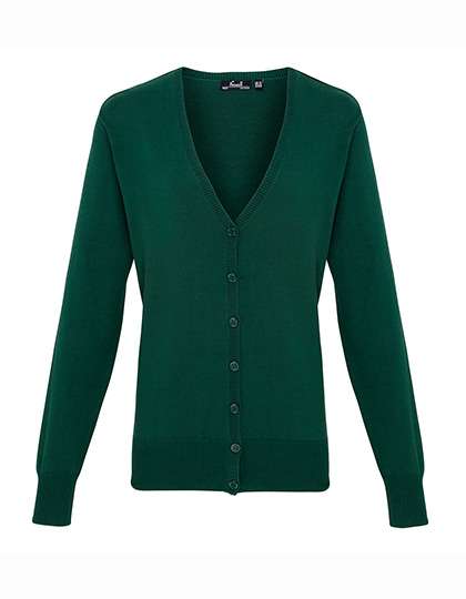 Premier Workwear Women´s Button Through Knitted Cardigan Bottle Green XXL (18) (PW697)