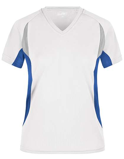 James&Nicholson Ladies´ Running-T White/Royal L (JN390)