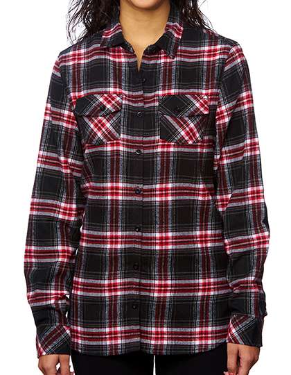 Burnside Ladies´ Woven Plaid Flannel Shirt Red Check XL (BU5210)