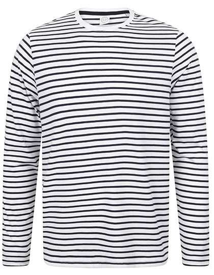 SF Men Unisex Long Sleeved Striped T White/Oxford Navy XL (SFM204)