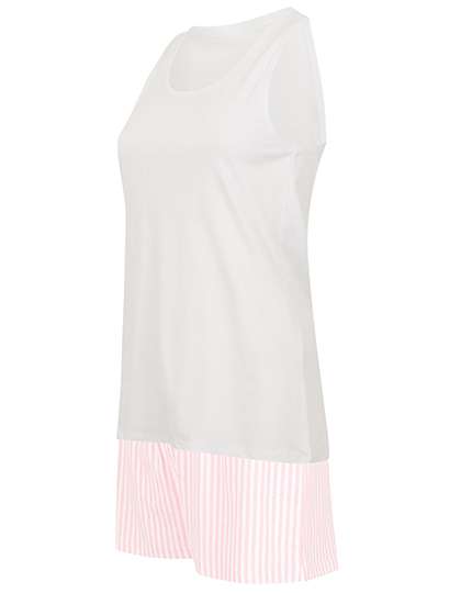 Towel City Short Pyjamas Set In A Bag White/Pink XS (TC052)