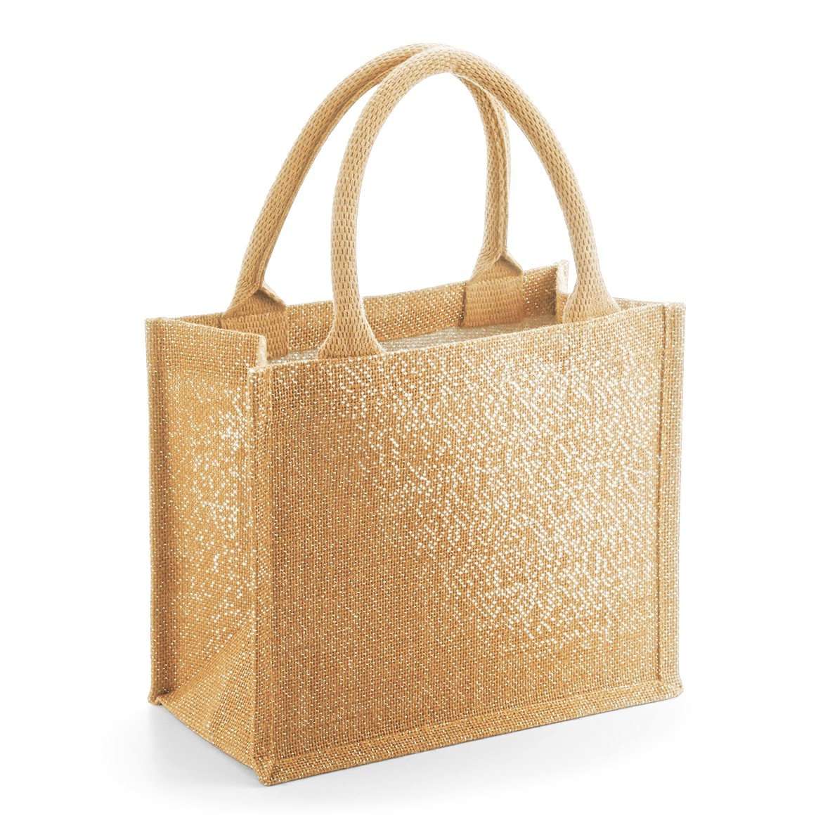 Westford Mill Shimmer Jute Mini Gift Bag Natural Gold 26 x 22 x 14 cm (WM431)