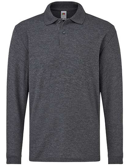 Fruit of the Loom Kids´ Long Sleeve 65/35 Polo Dark Heather Grey 164 (F504K)