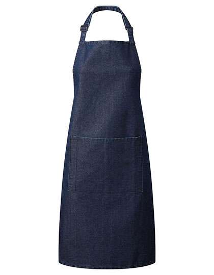 Premier Workwear Colours Collection Bib Apron With Pocket Indigo Denim 72 x 86 cm (PW154)