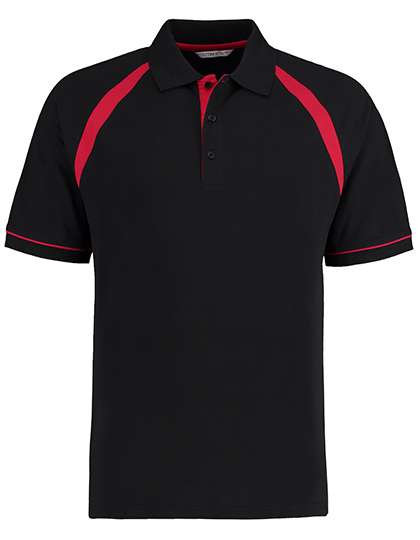 Kustom Kit Classic Fit Oak Hill Polo Black/Bright Red M (K615)