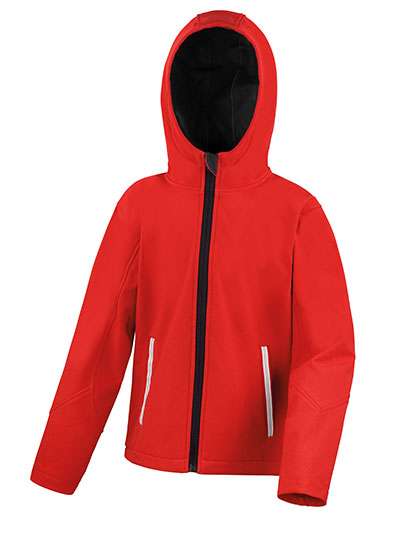 Result Core Youth TX Performance Hooded Soft Shell Jacket Red/Black XL (11-12) (RT224Y)