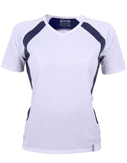 CONA SPORTS Ladies´ Pace Tech Tee White/Navy M (CN150)