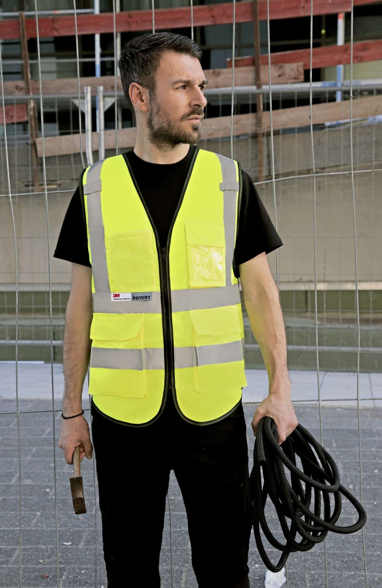 Korntex Premium Multifunctional Executive Safety Vest Munich Signal Yellow XXL/3XL (KX030)