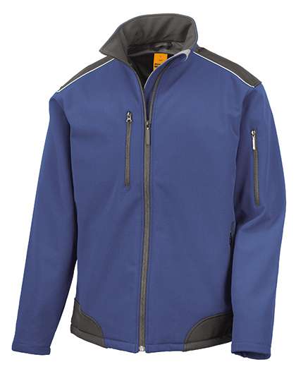 Result WORK-GUARD Ripstop Soft Shell Workwear Jacket With Cordura Panels Royal/Black L (RT124)