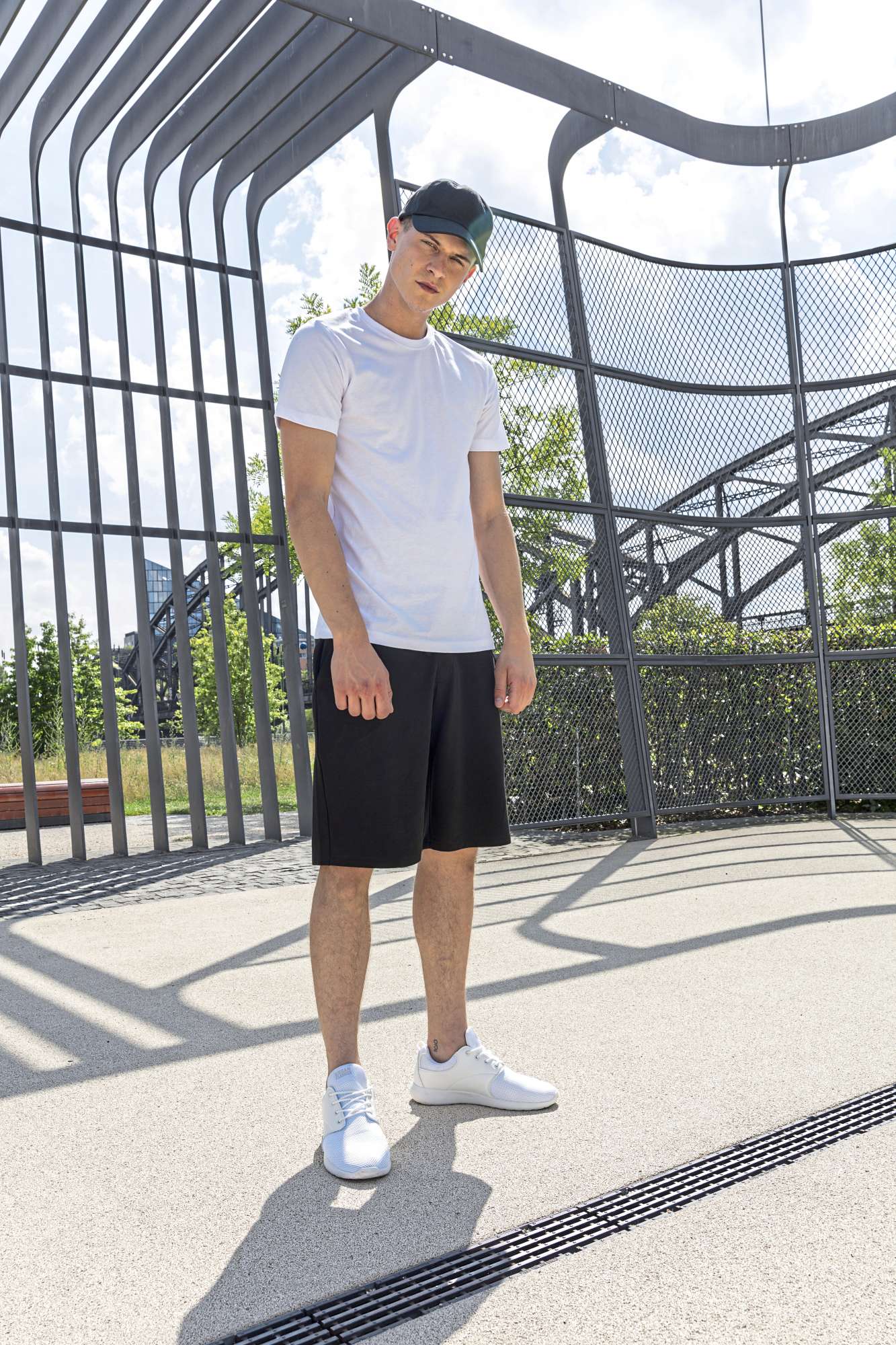 Build Your Brand Terry Shorts Heather Grey L (BY080)