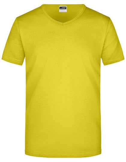 James&Nicholson Men´s Slim Fit V-T Yellow XL (JN912)