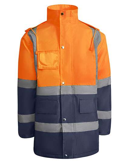 Roly Workwear Jacket Merak Navy Blue 55/Fluor Orange 223 XXL (RY9320)