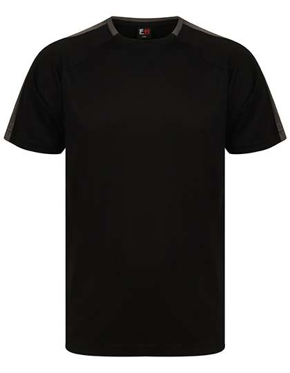 Finden+Hales Unisex Team T-Shirt Black/Gunmetal Grey M (FH290)