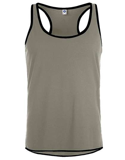 Starworld Men´s Contrast Sports Vest Sports Grey (Melange)/Black XXL (SW305)