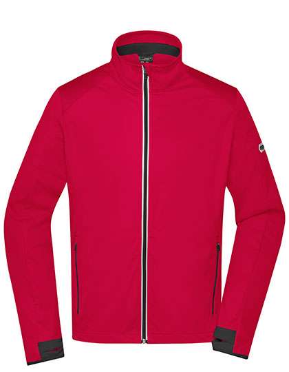 James&Nicholson Men´s Sports Softshell Jacket Light Red/Black XL (JN1126)