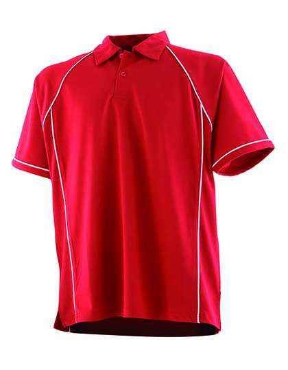 Finden+Hales Men´s Piped Performance Polo Red/White M (FH370)