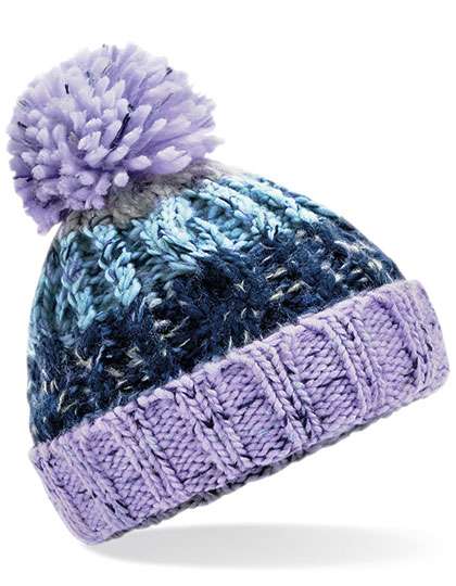 Beechfield Junior Corkscrew Pom Pom Beanie Lavender Fizz One Size (CB486b)