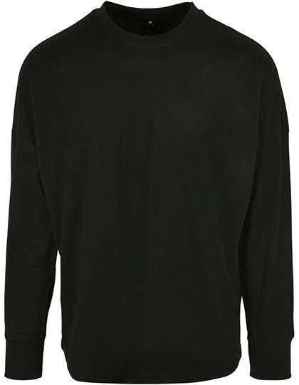 Build Your Brand Oversized Cut On Sleeve Longsleeve Black 4XL (BY198)