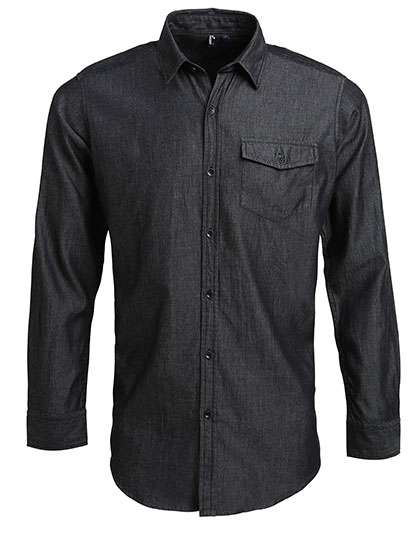 Premier Workwear Men´s Jeans Stitch Denim Shirt Black Denim (ca. Pantone 433C) 3XL (PW222)