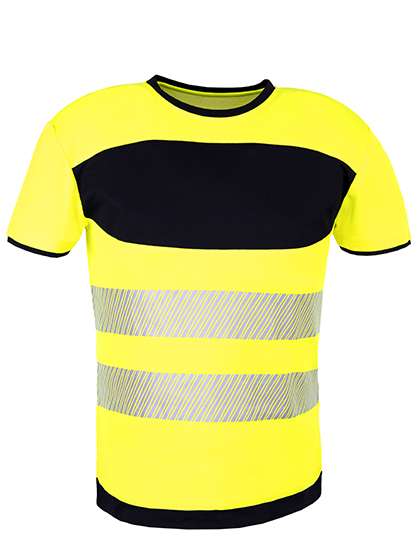 Korntex EOS Hi-Vis Workwear T-Shirt With Printing Area Signal Yellow/Black 4XL (KX1000)